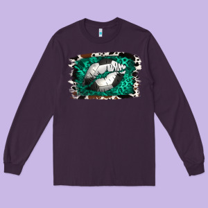 Soccer Lips Long Sleeve Tee Designed By Jasminsmagicworld