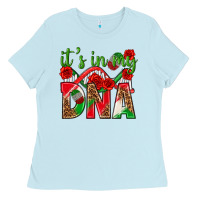 Baby Blue It's In My Dna Mexico Ladies Tee - texasbilliewilder