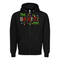 Black The Naughty One Christmas Zipper Hoodie - Artiststas