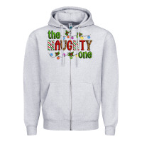 Heather Grey The Naughty One Christmas Zipper Hoodie - Artiststas
