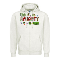 Oatmeal Heather The Naughty One Christmas Zipper Hoodie - Artiststas
