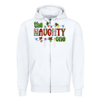 White The Naughty One Christmas Zipper Hoodie - Artiststas
