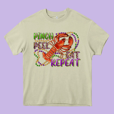 Pinch Peel Eat Repeat Crawfish Heavy Core Tee Designed By Ranaportraitstore