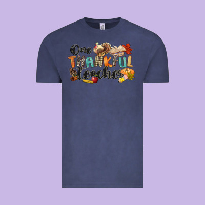 One Thankful Teacher Vintage Tee Designed By Cowgirlartshop