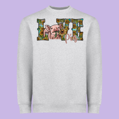 Love Pig Heavyweight Sweatshirt Designed By Sublimationcraftshop