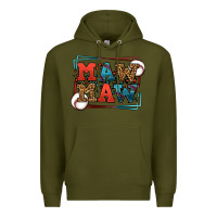 Army Green Baseball mawmaw leopard frame Premium Hoodie - LillyAllenDesigns