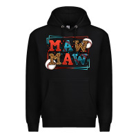 Black Baseball mawmaw leopard frame Premium Hoodie - LillyAllenDesigns
