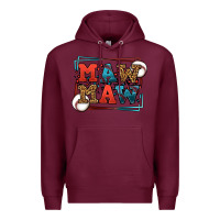 Burgundy Baseball mawmaw leopard frame Premium Hoodie - LillyAllenDesigns