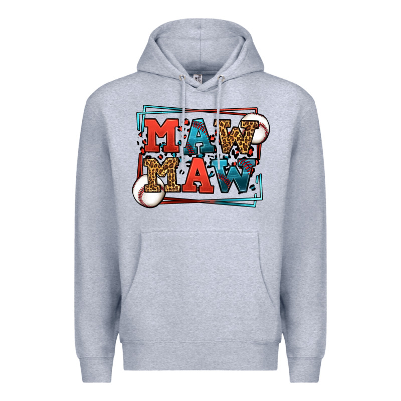Baseball Mawmaw Leopard Frame Premium Hoodie by LillyAllenDesigns | Teevron