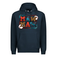 Navy Baseball mawmaw leopard frame Premium Hoodie - LillyAllenDesigns