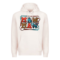 Pale Pink Baseball mawmaw leopard frame Premium Hoodie - LillyAllenDesigns
