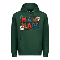 Sports Green Baseball mawmaw leopard frame Premium Hoodie - LillyAllenDesigns