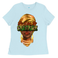 Baby Blue do it for the culture Ladies Tee - NancyCooperArtShop