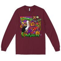 Burgundy louisiana Long Sleeve Tee - OliviaCreatesArt