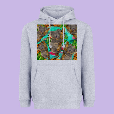 Koala Tumbler Heavyweight Hoodie Designed By Barkaloodesign