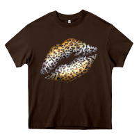 Chocolate Brown Cheetah Lips Heavy Core Tee - Bettercallsaul