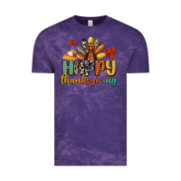 Cloud Purple happy thanksgiving Vintage Tee - CowGirlArtShop