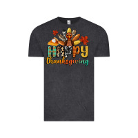 Vintage Black happy thanksgiving Vintage Tee - CowGirlArtShop