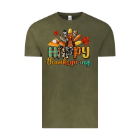 Vintage Olive happy thanksgiving Vintage Tee - CowGirlArtShop