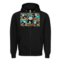 Black Camouflage Baby Panda Zipper Hoodie - Artiststas