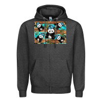 Charcoal Heather Camouflage Baby Panda Zipper Hoodie - Artiststas