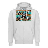 Dove Grey Camouflage Baby Panda Zipper Hoodie - Artiststas