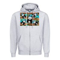 Heather Grey Camouflage Baby Panda Zipper Hoodie - Artiststas