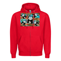 Red Camouflage Baby Panda Zipper Hoodie - Artiststas