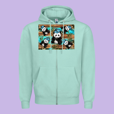 Camouflage Baby Panda Zipper Hoodie Designed By Artiststas