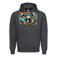 Smoke Camouflage Baby Panda Zipper Hoodie - Artiststas
