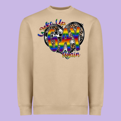 Woke Up Gay Again Heavyweight Sweatshirt Designed By Sublimationcraftshop