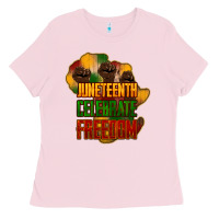 Bubblegum Pink juneteenth celebrate freedom Ladies Tee - NancyCooperArtShop