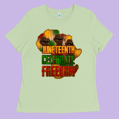 Juneteenth Celebrate Freedom Ladies Tee Designed By Nancycooperartshop