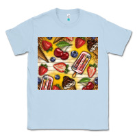 Dusty Blue summer ice cream with fruits Classic Tee - TumblerDesignByShophia