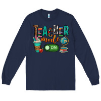 Navy teacher mode on Long Sleeve Tee - OliviaCreatesArt