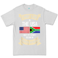 Dove Grey South Africa American Flag USA South African Roots Gifts Premium Tee - trangStudio