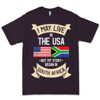 Plum South Africa American Flag USA South African Roots Gifts Premium Tee - trangStudio