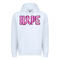 White Western Hope Breast Cancer Premium Hoodie - RanaPortraitStore