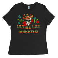 Black Dia De Los Muertos Ladies Tee - texasbilliewilder