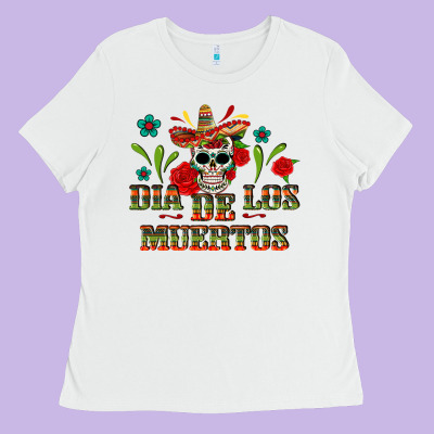 Dia De Los Muertos Ladies Tee Designed By Texasbilliewilder