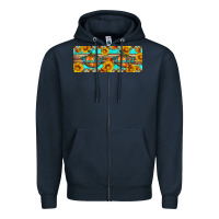 Navy Thankful Pumpkin Zipper Hoodie - Artiststas