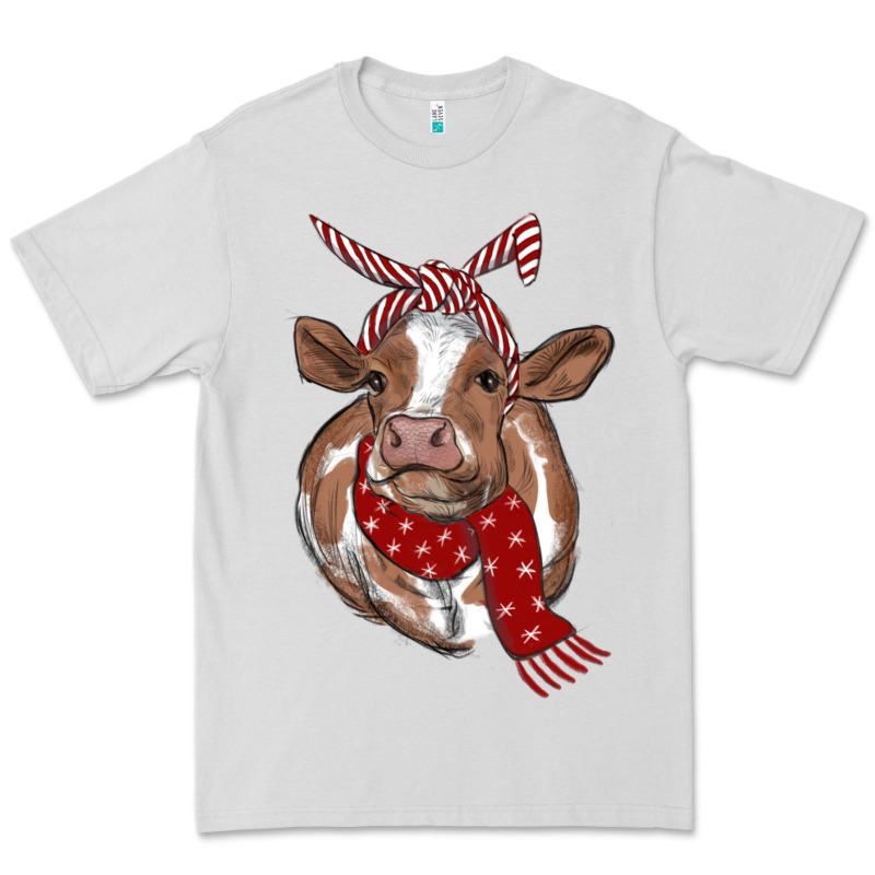 Christmas Scarf Heifer Premium Tee by RanaPortraitStore | Teevron