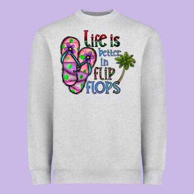Life Is Better İn Flip Flops Heavyweight Sweatshirt Designed By Cowhidedigitalart
