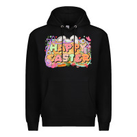 Black Happy Easter Premium Hoodie - LillyAllenDesigns