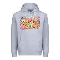 Heather Grey Happy Easter Premium Hoodie - LillyAllenDesigns