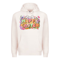 Pale Pink Happy Easter Premium Hoodie - LillyAllenDesigns