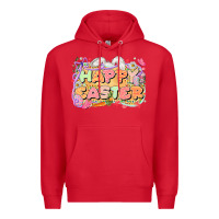 Red Happy Easter Premium Hoodie - LillyAllenDesigns