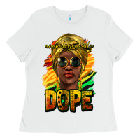 White unapologetically dope afro Ladies Tee - NancyCooperArtShop