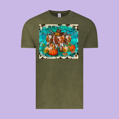 Fall Longhorn Cows Vintage Tee Designed By Ranaportraitstore