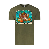 Vintage Olive fall longhorn cows Vintage Tee - RanaPortraitStore